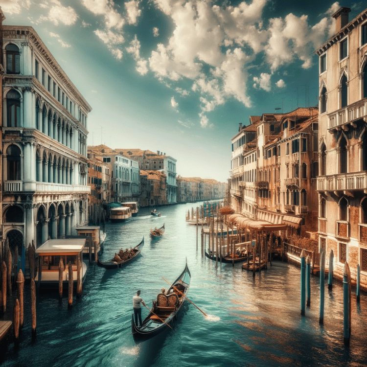 A captivating view of the iconic canals of Venice, Italy