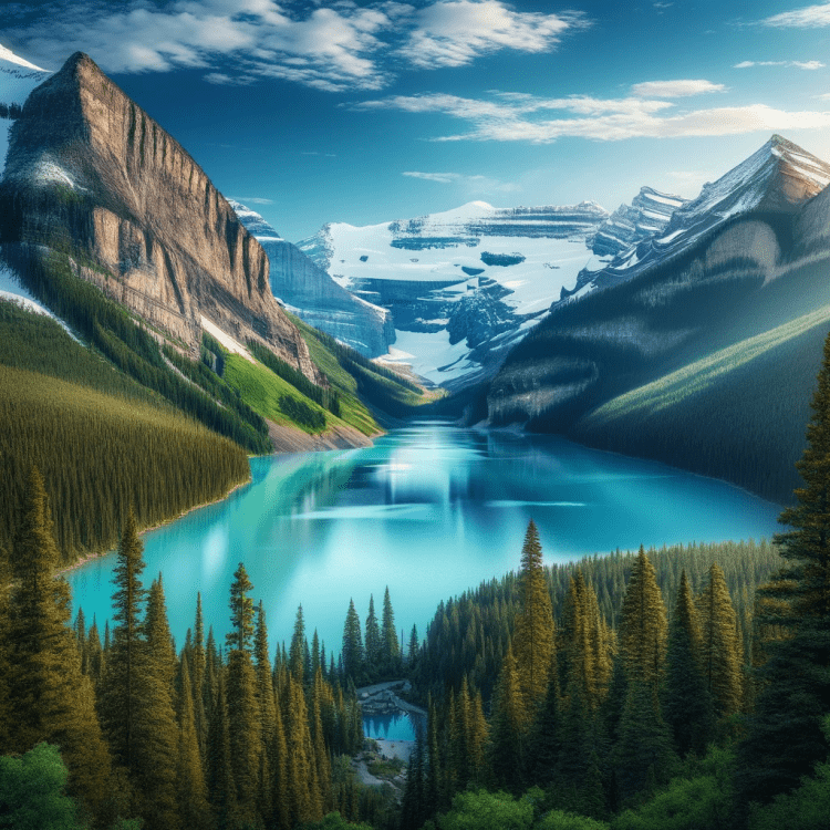 A majestic view of Banff National Park in Canada