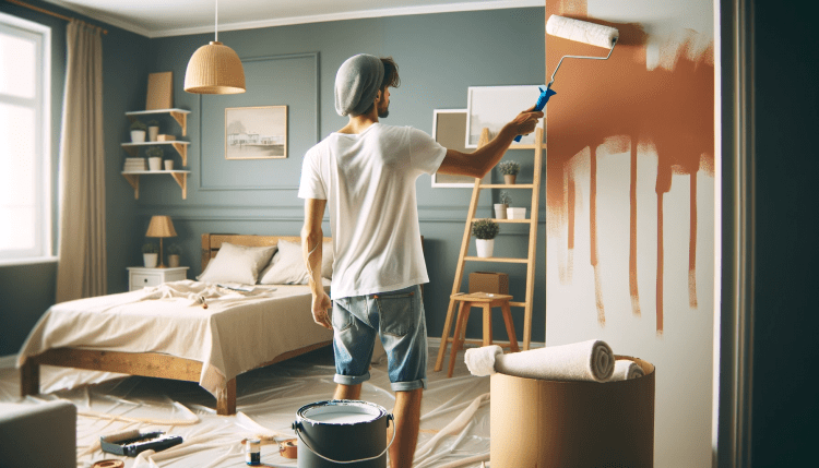 A person painting a room