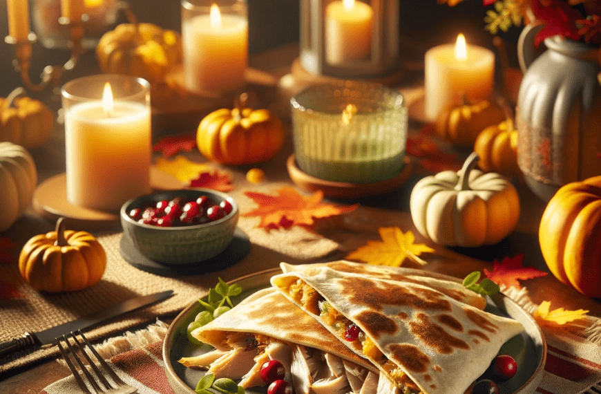 A plate of freshly made Turkey and Cranberry Quesadillas