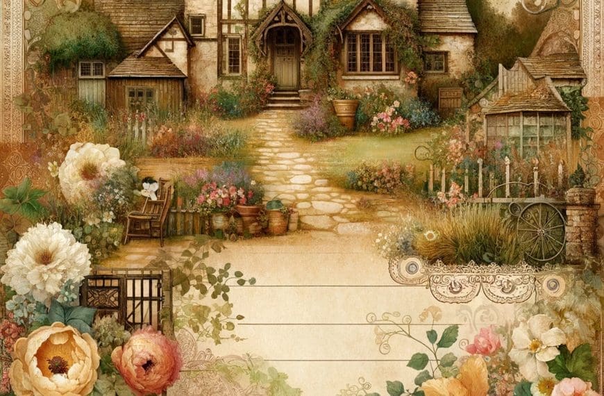 Antique Cottage Garden Notepad Stationery
