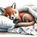 Baby Raccoon Sleeping on a Pillow Painting – FREE Image Download