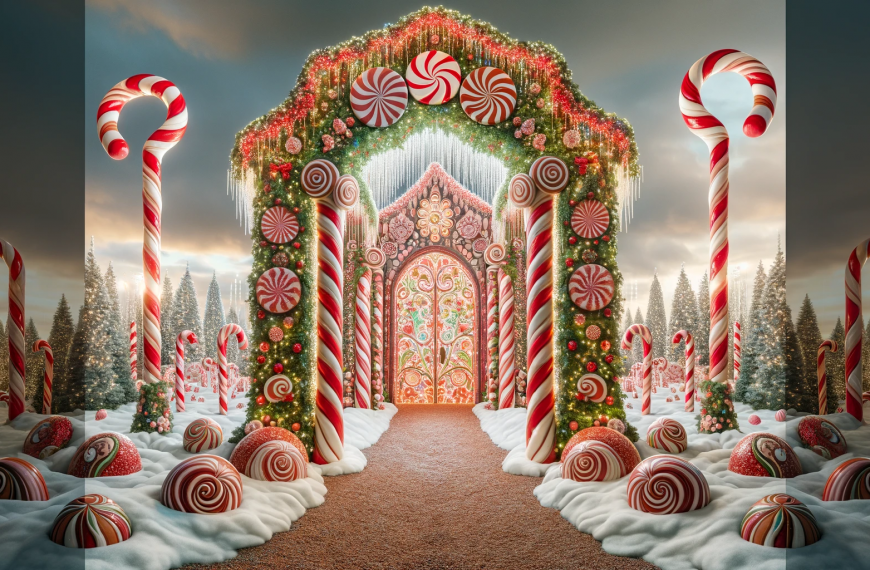 Candy Cane Arbor snow