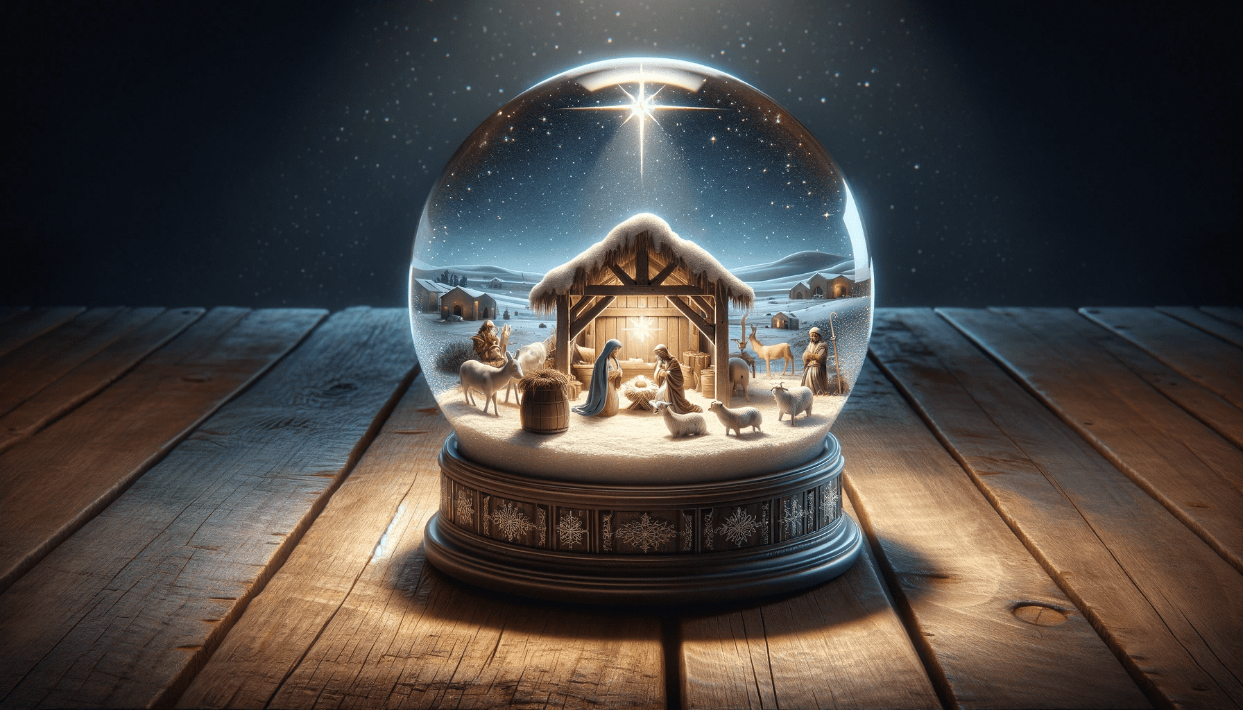 Christmas Snow Globe with Nativity Scene