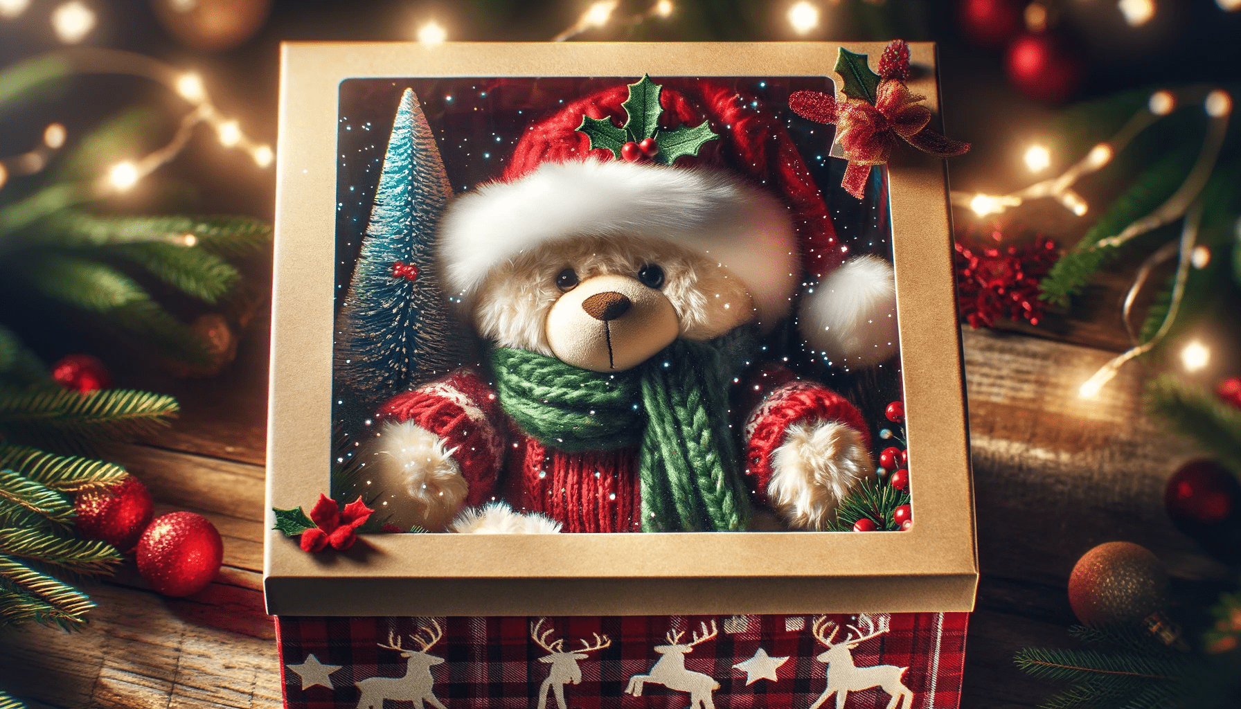 Christmas Teddy Bear in Package