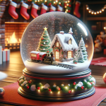 Penguins and Gingerbread House Snow Globe – FREE Image Download