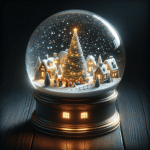 Christmas Snowman and Cottage Snow Globe – FREE Image Download