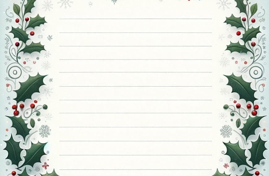 Christmas holly notepad stationary 1 scaled