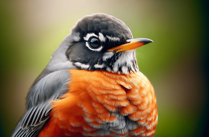 Closeup image of an American Robin