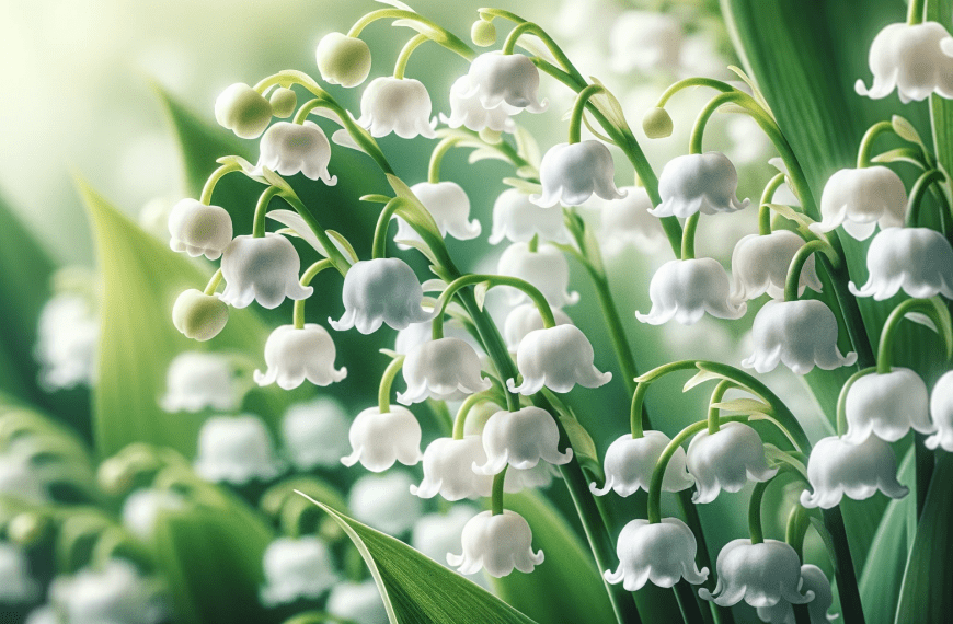 Closeup of Lily of the Valley Flowers