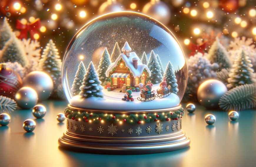 Cottage and Sleigh Christmas Snow Globe