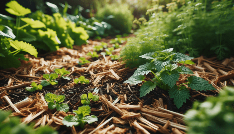 Garden Bed Covered with Mulch