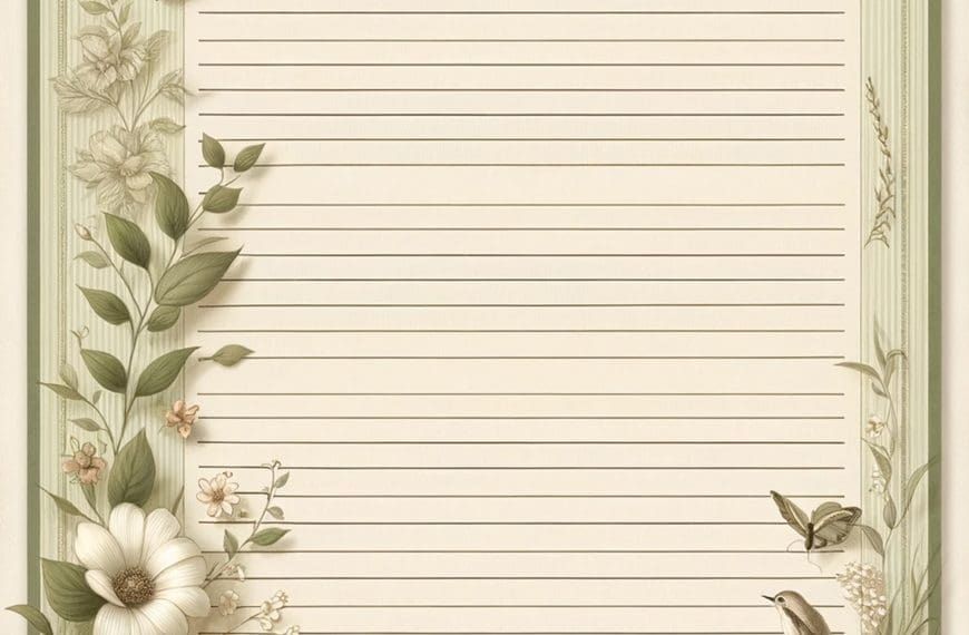 Garden butterfly stationary notepad paper 1 scaled