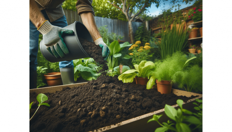Gardener Adding Compost Ai Generated