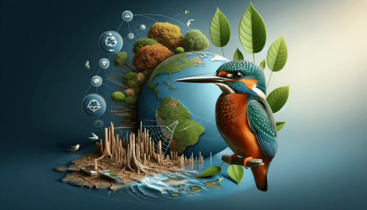 Kingfisher artistic rendering on conservation