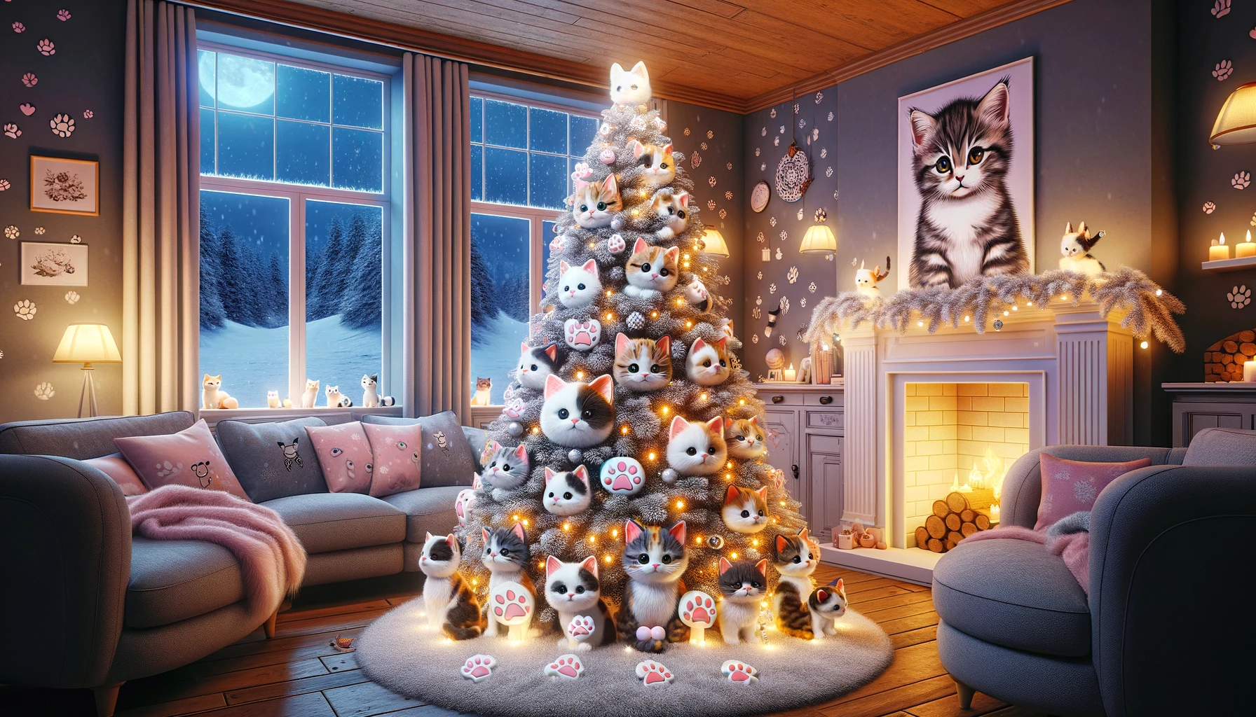 Kittens Christmas Tree