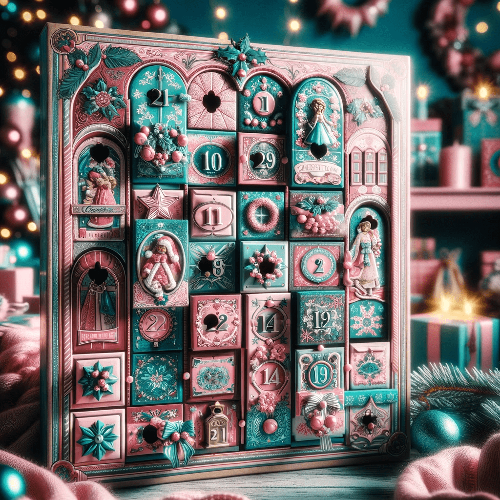 Pink and teal advent calendar