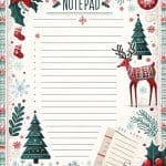 Snowman Winter Notepad Paper Stationery – Ai Generated Image – FREE Download