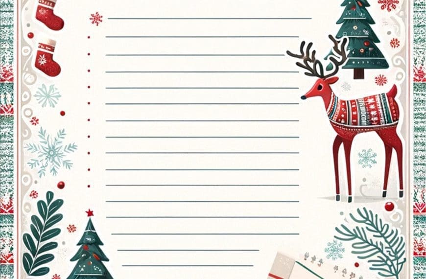Reindeer winter Christmas stationery scaled