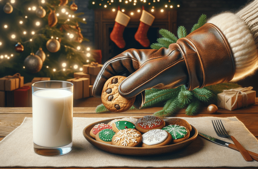 Santa Christmas Cookies Brown Glove