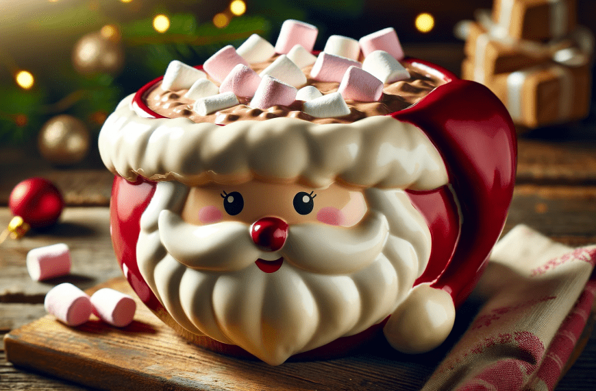 Santa Mug with Pink Marshmallows