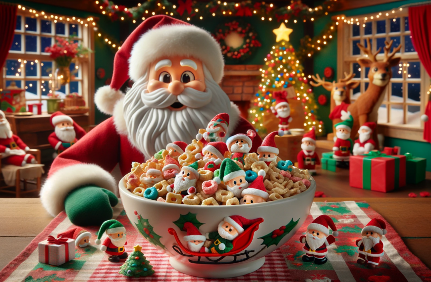 Santa with Christmas Cereal