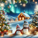 Christmas Lights House Santa Decorations Snow – FREE Image Download