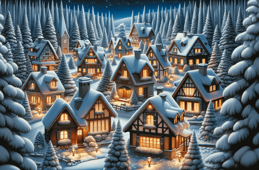 Village Snow Scene