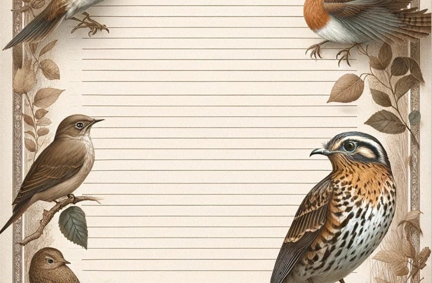 Vintage bird stationary notepad paper 1 scaled