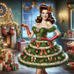 Woman on Christmas Rocking Horse – Ai Generated Image – FREE Download