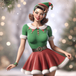 Woman in Red Christmas Dress – Ai Generated Image – FREE Download