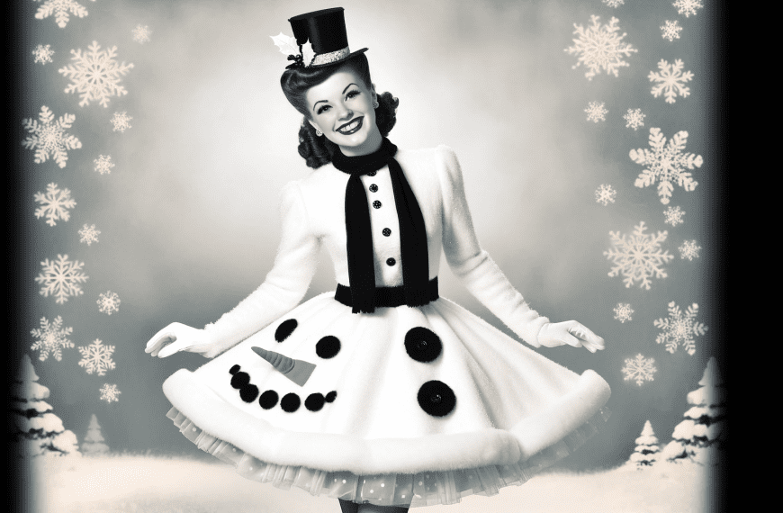 Woman in Snowman Dress