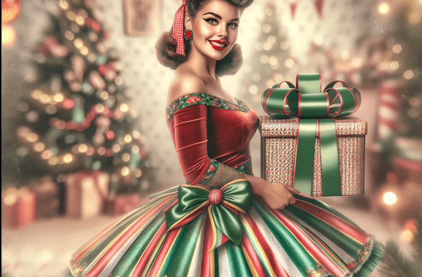 Woman with Christmas Present