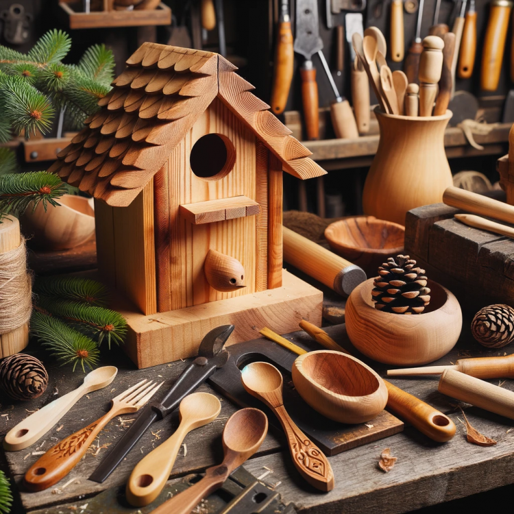 Woodworking Spoons Birdhouse Bowls