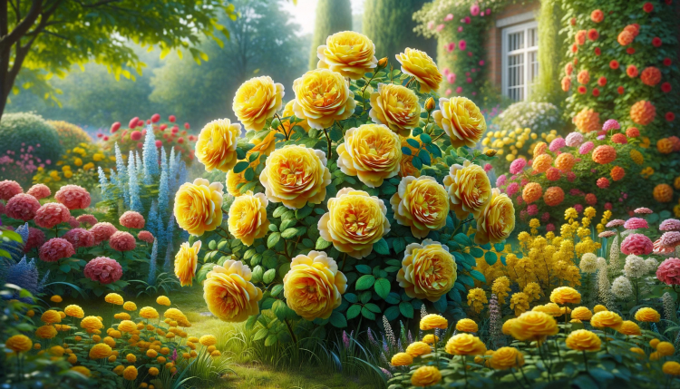 yellow Floribunda roses
