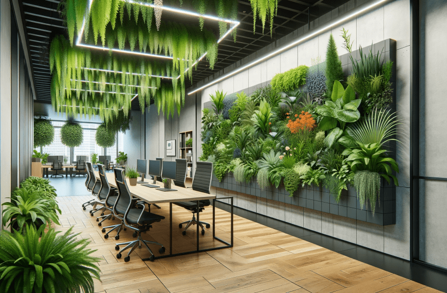 Vertical garden in an office setting