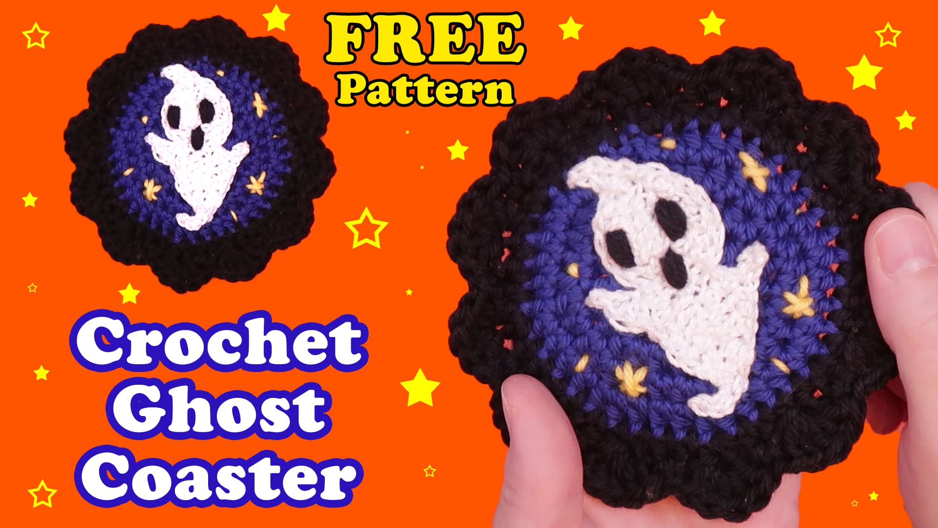 ghost coaster free crochet pattern